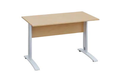 EPK 17 - 12 stůl kancelářský, kovová podnož bílá, deska 18 mm, široký 1200 mm, bříza irská